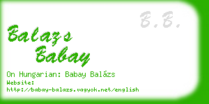 balazs babay business card